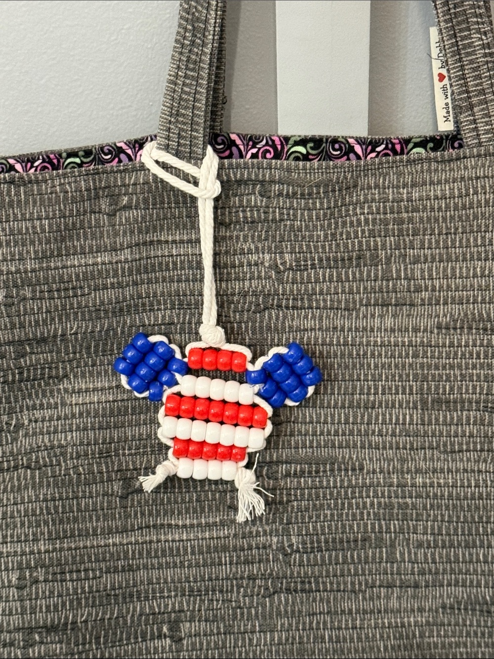 Mouse Head USA Tote Bag Charm
